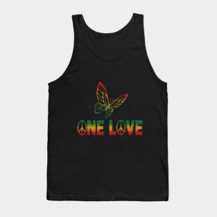 One Love Peace Rasta Reggae Jamaica Rastafari Roots Tank Top